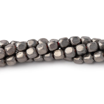 4mm Brushed Cube Beads with Rounded Corners