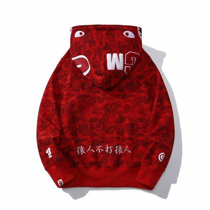BAPE OG Camo Shark Full Zip-Up Hoodie A Bathing Ape 'Red'