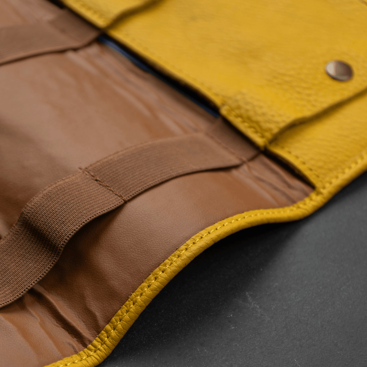 Leather Yellow Travel Tech Organizer - Riverside