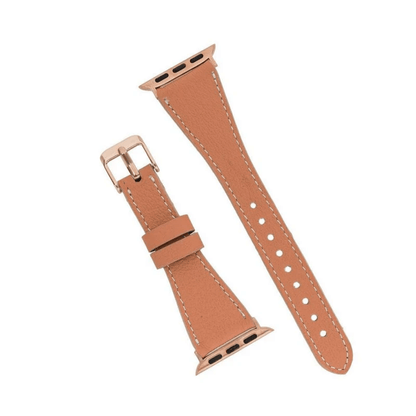 Classic Light Tan Leather Apple Watch Band - Dallas