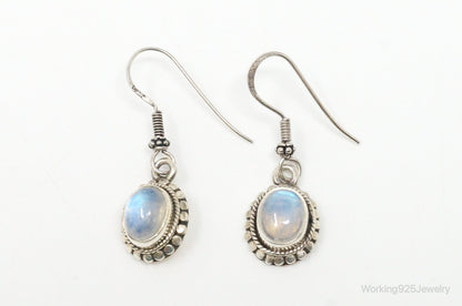 Vintage Moonstone Bali Style Sterling Silver Earrings