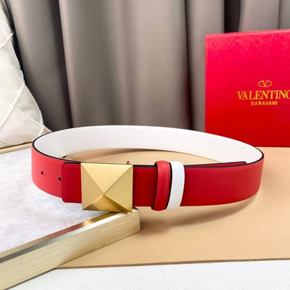 Valentino Garavani One Stud Belt 'Red/White'