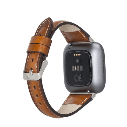 Classic Rich Caramel Brown Leather Apple Watch Band - Dallas