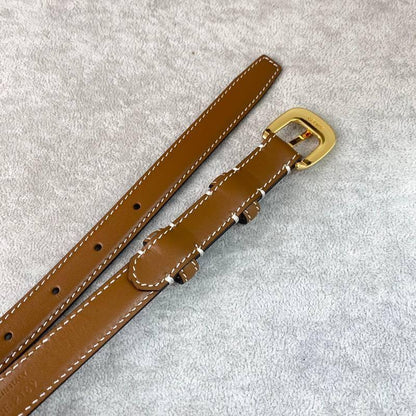 Celine Women Gold Buckle Belt 'Brown'