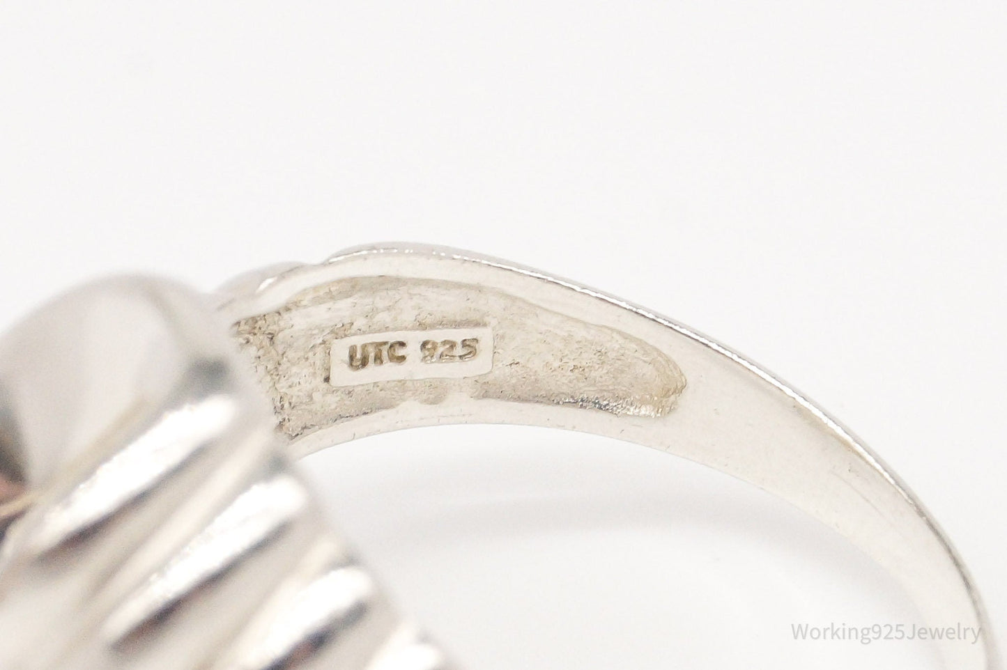 Vintage Modernist Sterling Silver Ring - Size 11.75