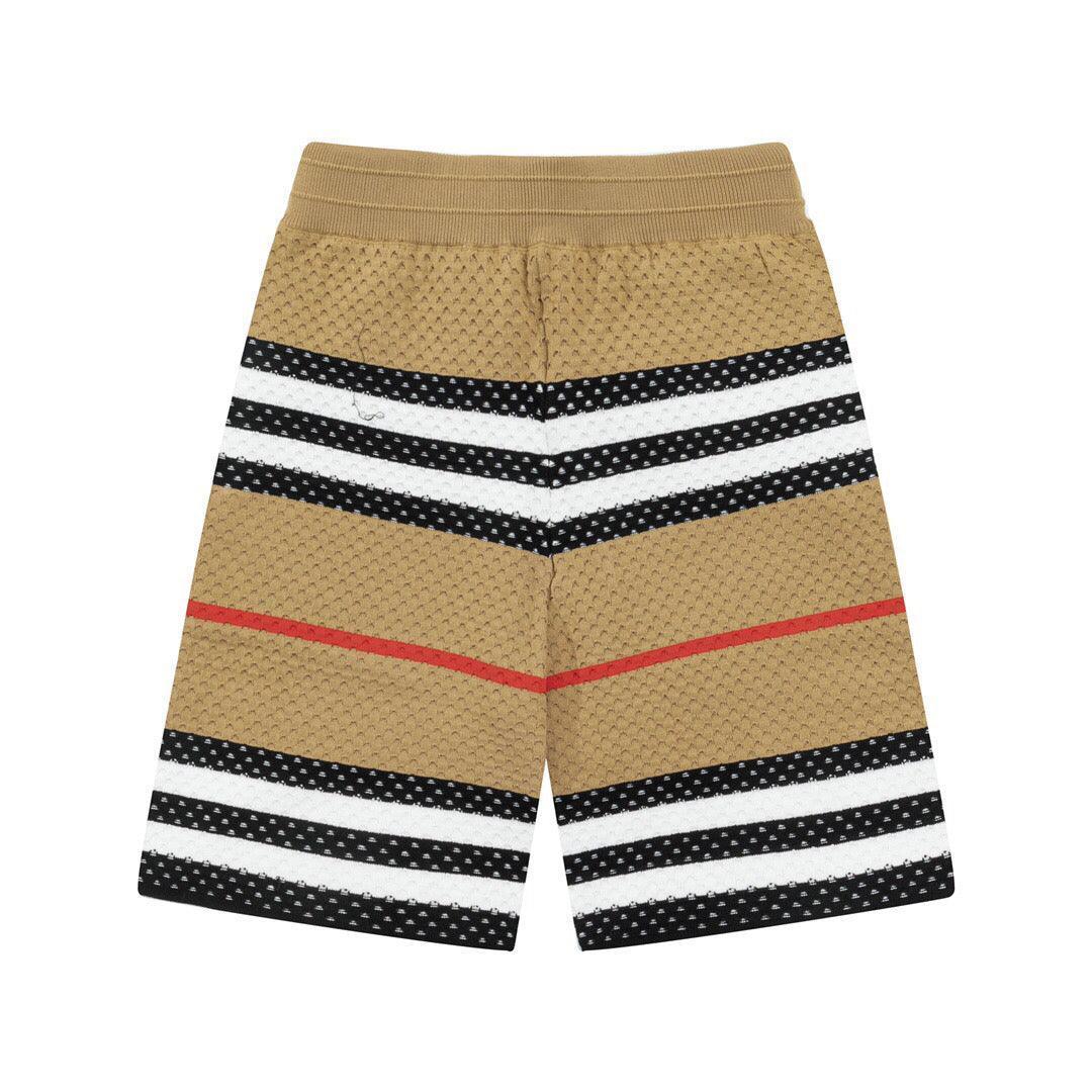 Burberry Men's Striped Cotton Knit Basketball Shorts 'Beige'