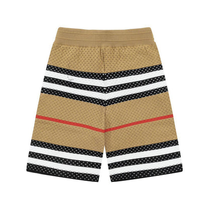 Burberry Men's Striped Cotton Knit Basketball Shorts 'Beige'
