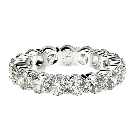 Round Cut Lab Grown Diamond Eternity Ring in 14k White Gold (3 cttw FG/VS2) — photo 2 of 10