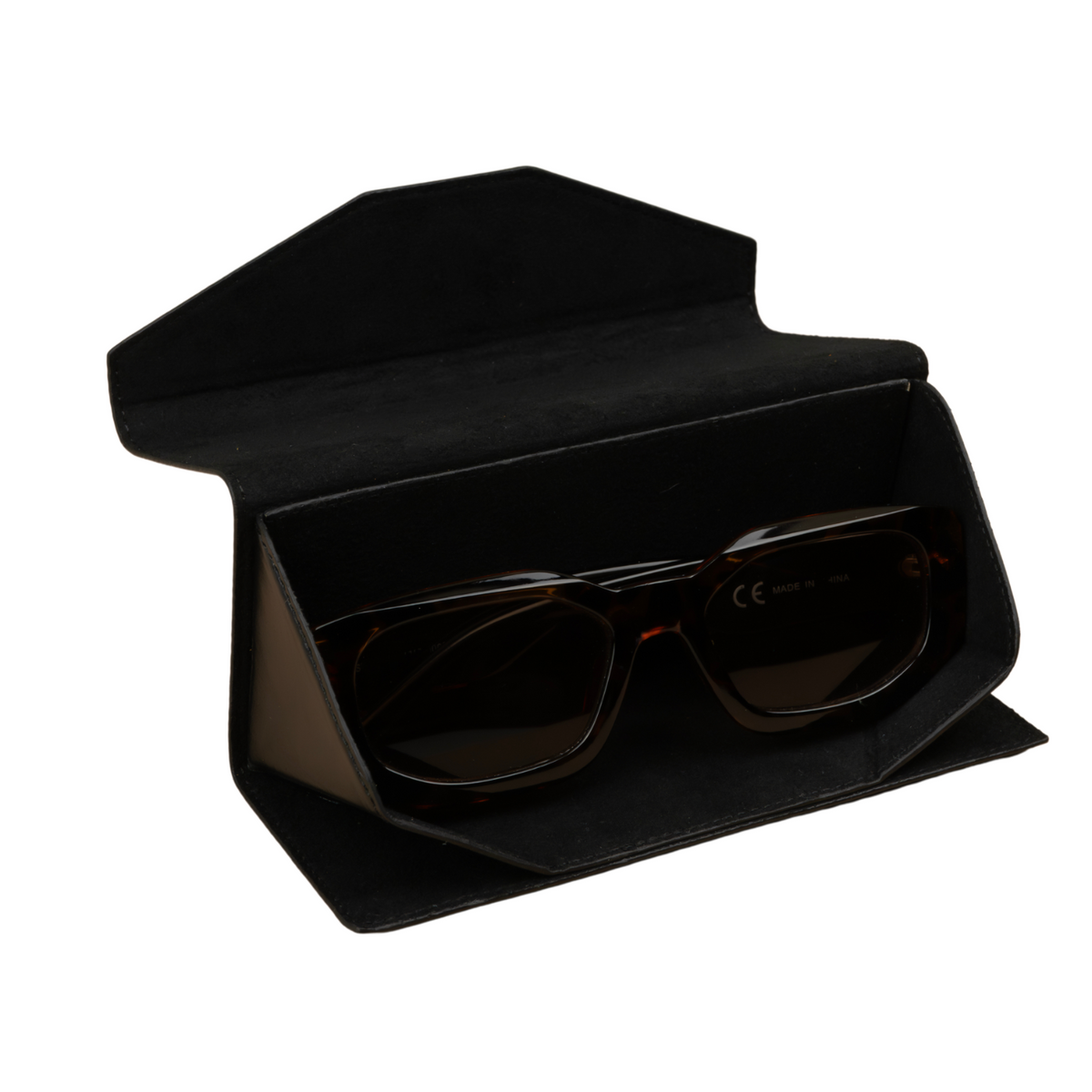 Luxury Leather Sunglasses Case - Black - Louisville