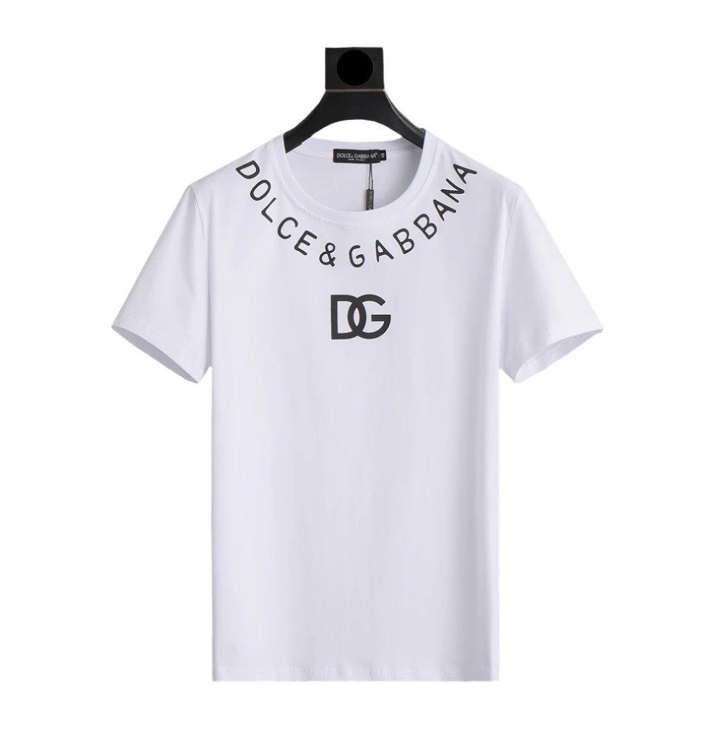 Dolce & Gabbana T-Shirt Without Collar 'White & Black'