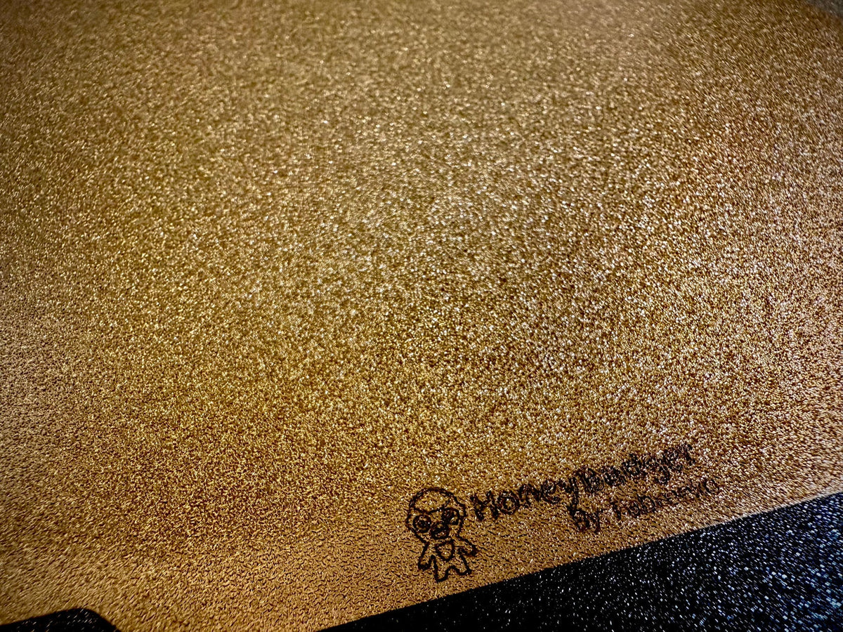 Honeybadger  GoldGrip Double Sided PEI Flex Plate – Smooth or Textured Gold Spring Steel Build Surface