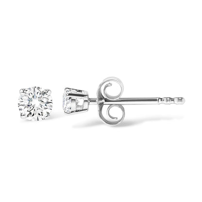 14K White Gold 5/8 Cttw Round Brilliant-Cut Lab Grown Diamond Classic 4-Prong Push back Stud Earrings (F-G Color, VS1-VS2 Clarity)