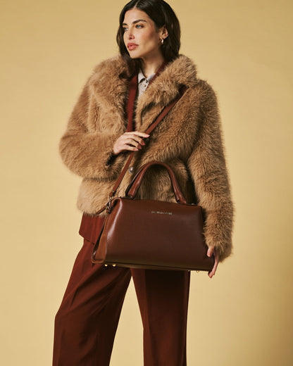 Cecilia (brown) - Italian calf leather women's handbag (with shoulder strap) — photo 8 of 8