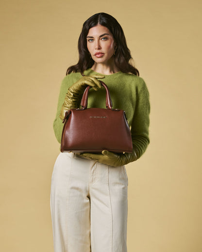 Zita (brown) - Italian calf leather women's handbag (with shoulder strap) — photo 7 of 7