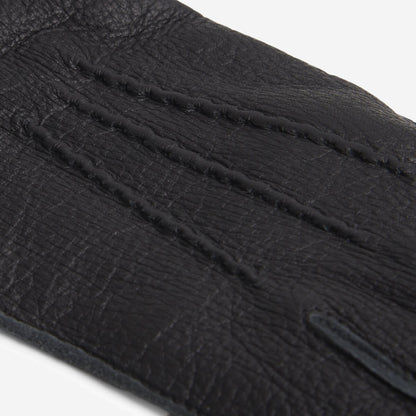 Vittoria (black) - Italian gloves made of American deerskin leather with cashmere lining — photo 5 of 10