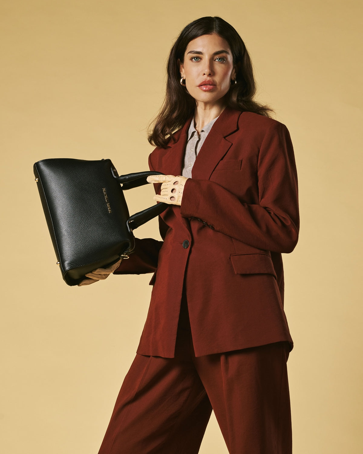 Zita (black) - Italian calf leather women's handbag (with shoulder strap) — photo 2 of 9