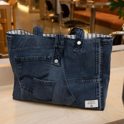 Brooklyn Heritage Tote / Recycled Denim Black