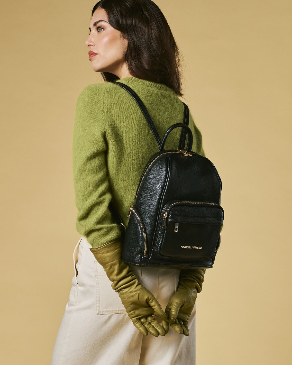 Martina (black) - Italian calf leather women's backpack — photo 3 of 7