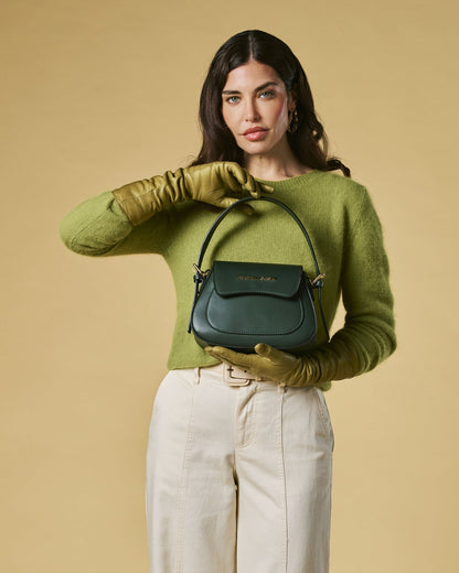 Ottavia (green) - Italian calf leather women's crossbody bag (with shoulder strap) — photo 8 of 10