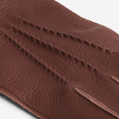Vittoria (brown) - Italian gloves made of American deerskin leather with cashmere lining — photo 5 of 10