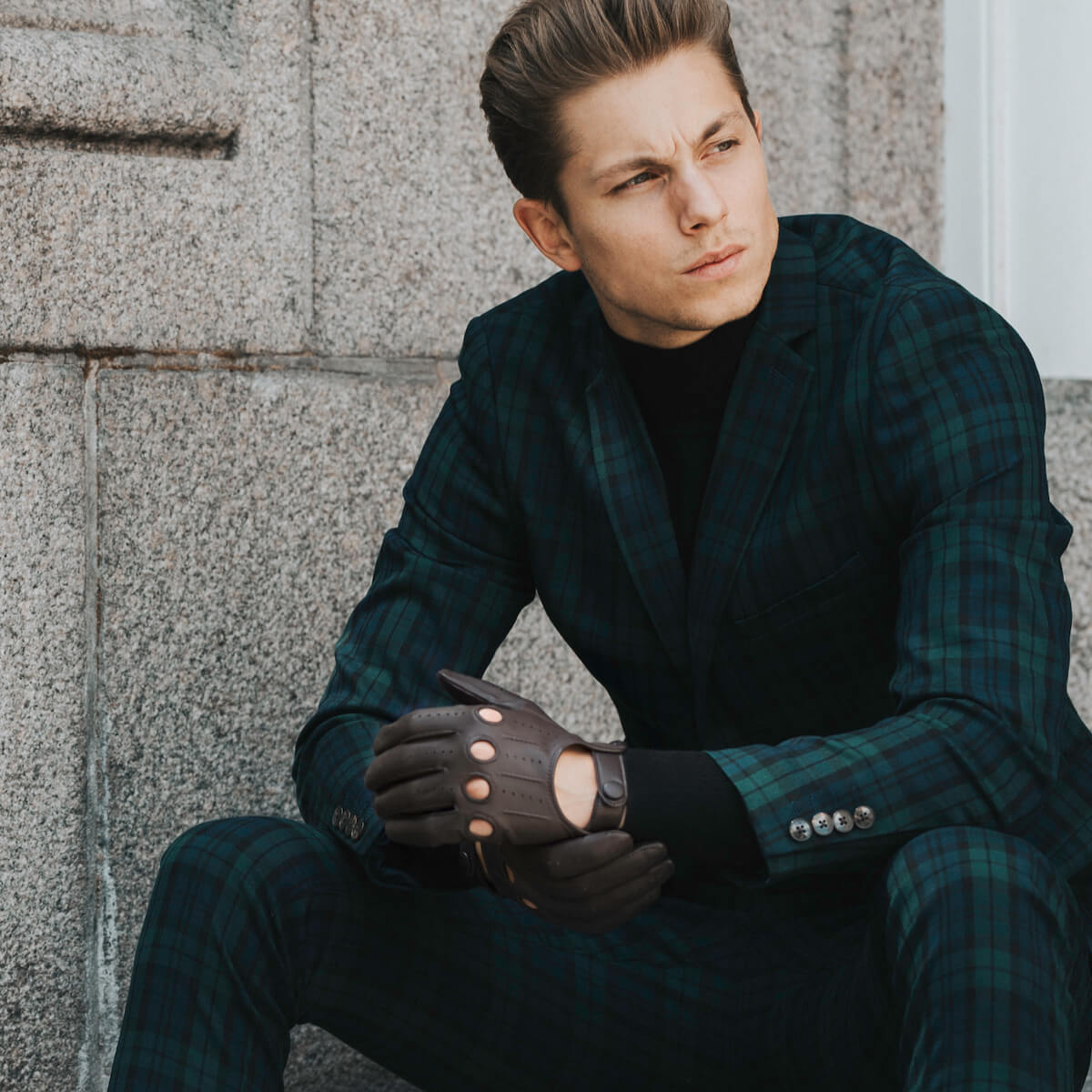 Mario (dark brown) - Italian lambskin leather driving gloves — photo 7 of 10