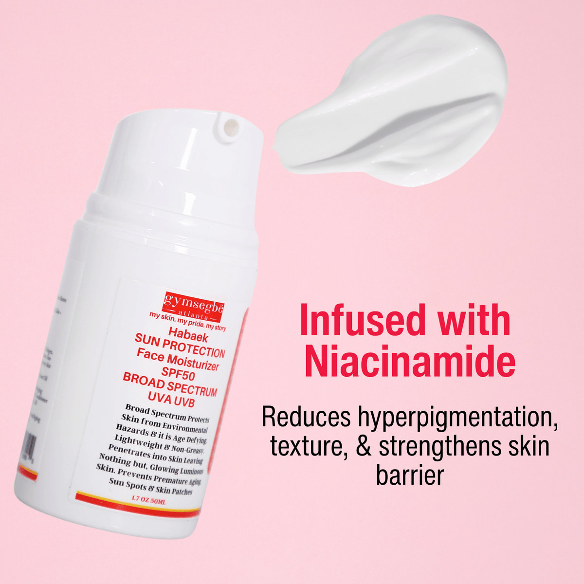 Habaek Sun Protection Face Moisturizer SPF50 | Peptides | Niacinamide