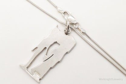 Vintage Large Egyptian Revival Sterling Silver Necklace