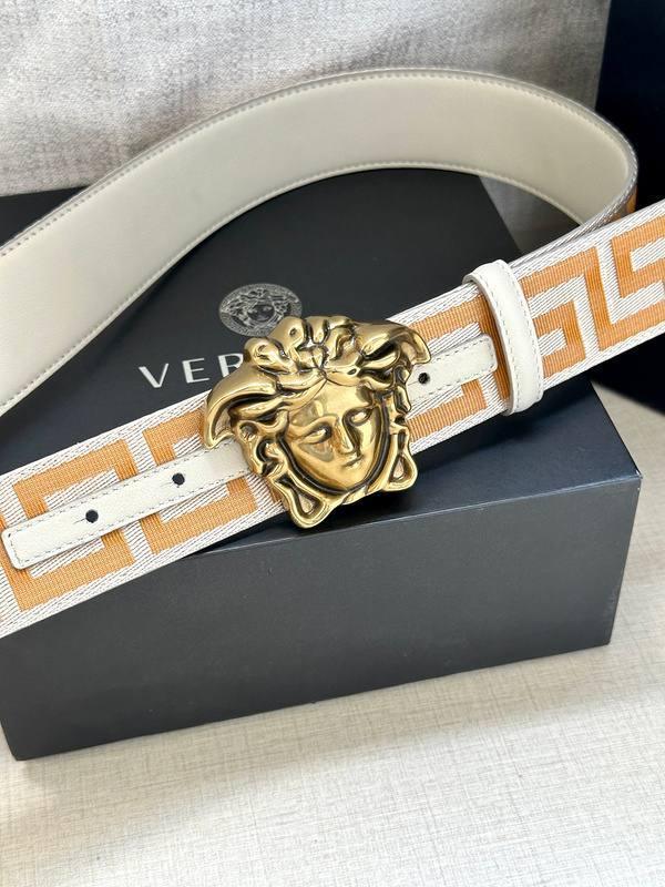 VERSACE La Medusa La Greca Belt 'Beige/White'