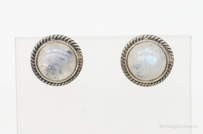 Vintage Moonstone Sterling Silver Earrings – Estate Jewelry