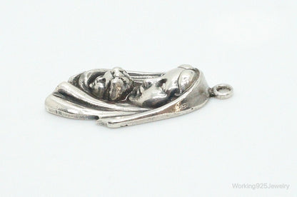 Vintage Mother Mary Baby Jesus Sterling Silver Pendant