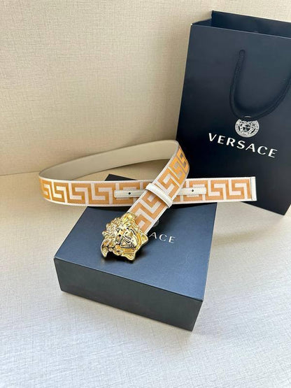 VERSACE La Medusa La Greca Belt 'Beige/White'