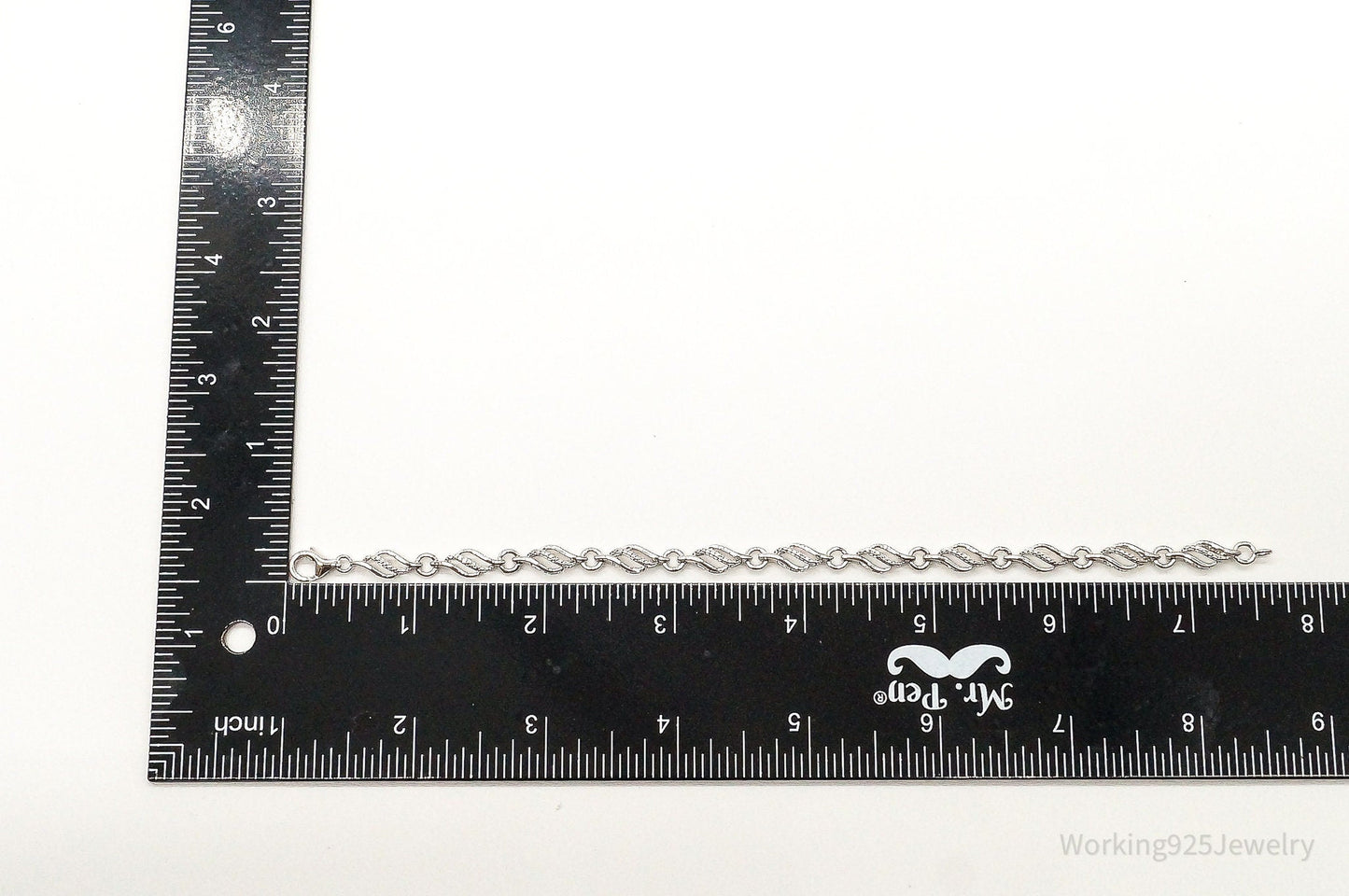 Designer JWBR Single Diamond Linked Sterling Silver Bracelet