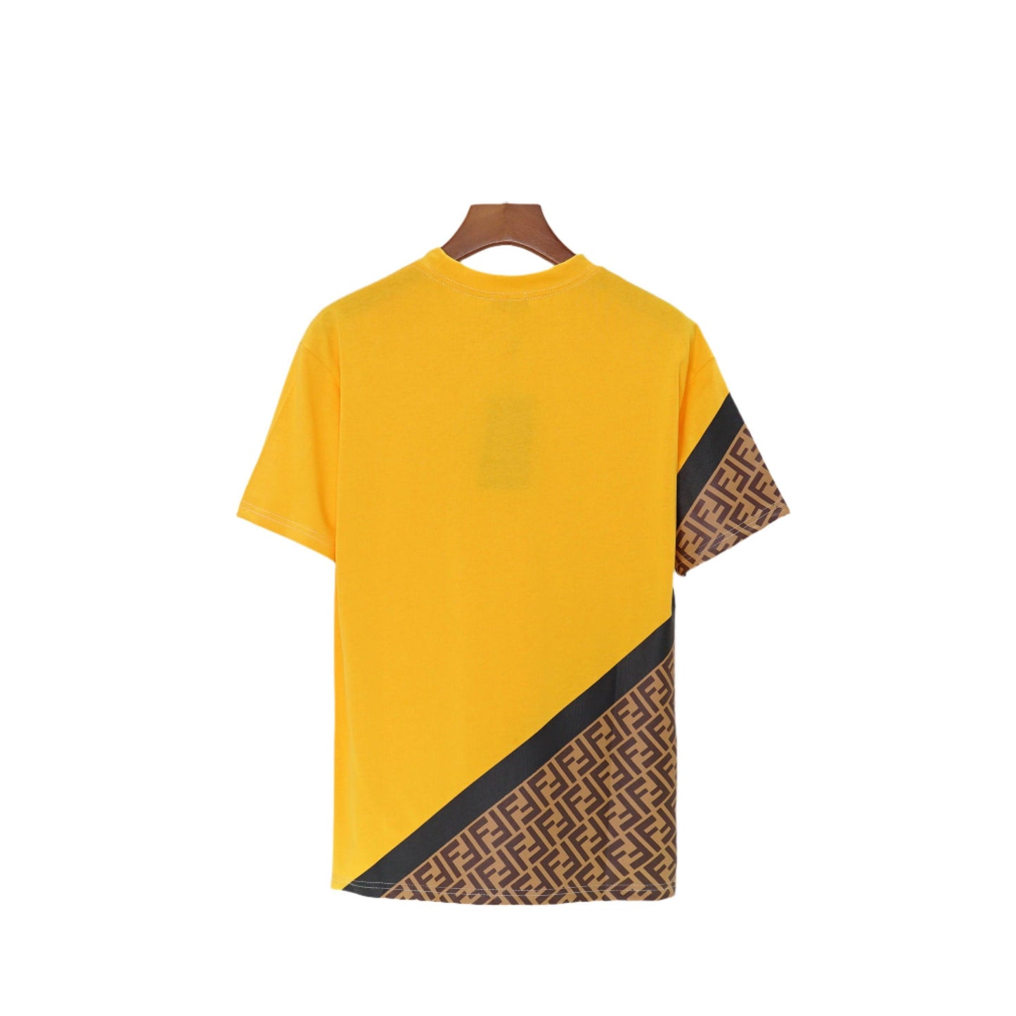 Fendi T-Shirt without Collar 'Yellow-Brown-Black'