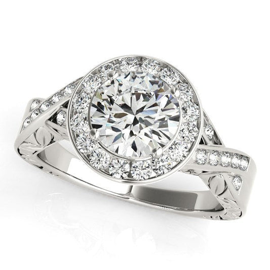Halo Set Diamond Engagement Ring in 14k White Gold (1 5/8 cttw) — photo 1 of 4