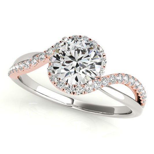 14k White And Rose Gold Bypass Band Diamond Engagement Ring (1 1/8 cttw) — photo 1 of 4