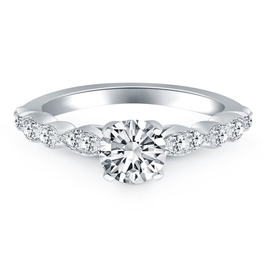 14k White Gold Fancy Shaped Diamond Engagement Ring — photo 2 of 6