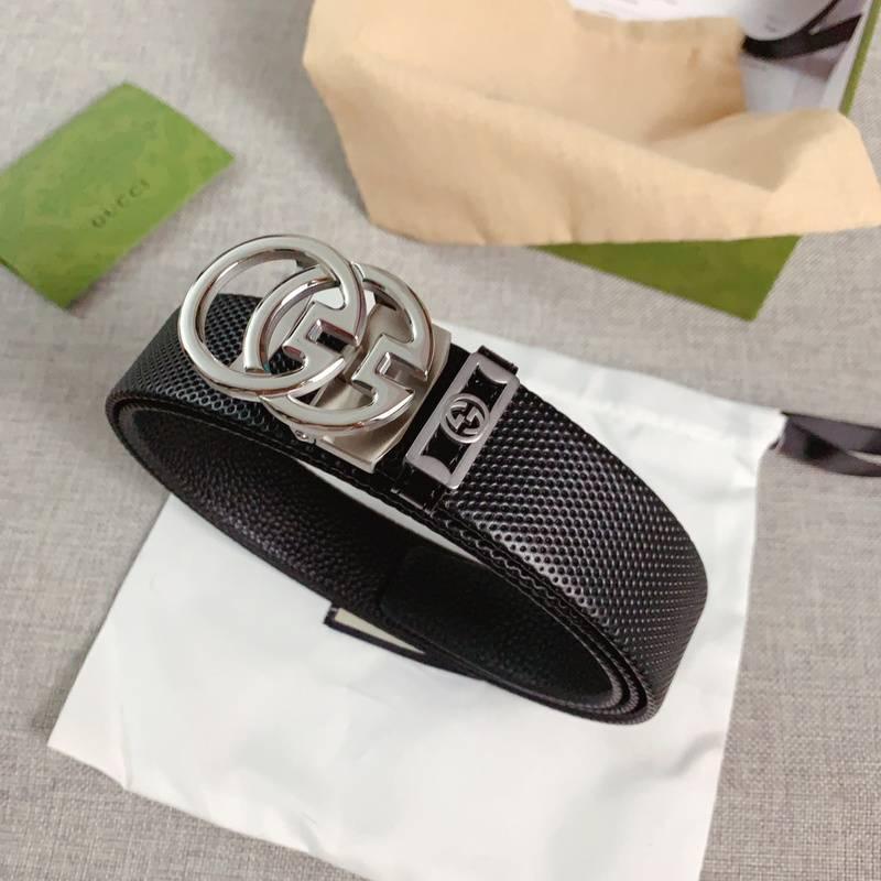 GUCCI Embellished coated-canvas and leather belt 'Black'