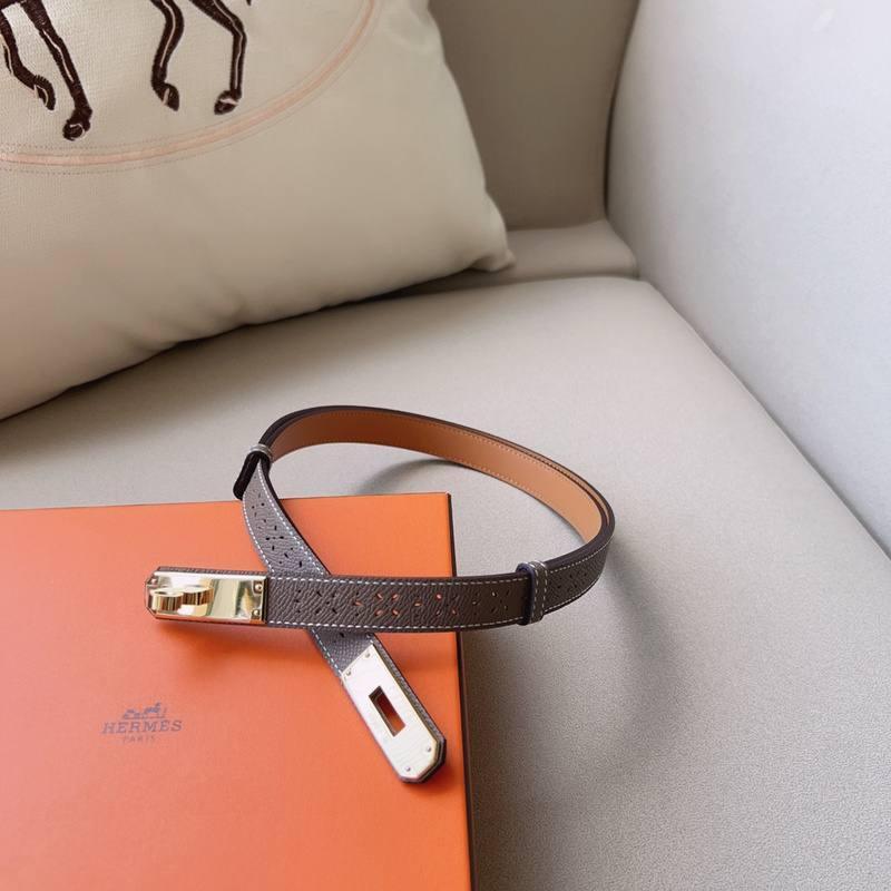 Hermes Men Gold Buckle Belt 'Grey'