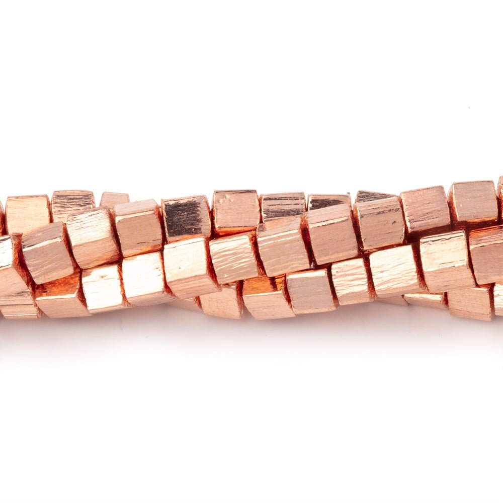 4mm Brushed Cube Beads
