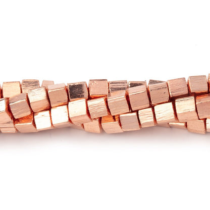 4mm Brushed Cube Beads