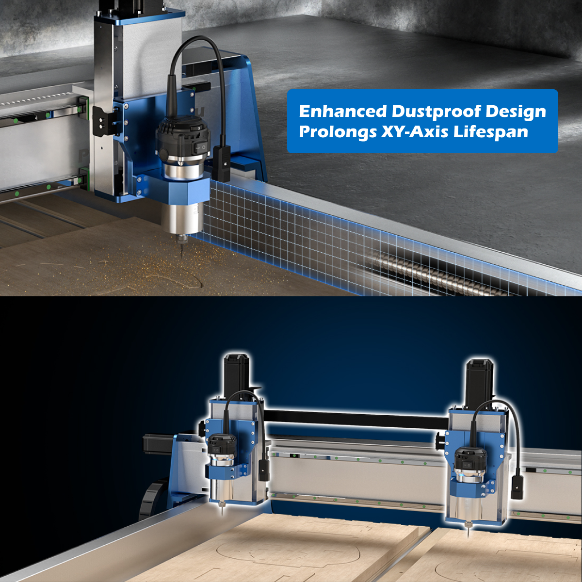 PROVerXL 4x4 CNC Router Machine, Support Dual Z-Axis, Closed-loop Stepper Motor, Ball Screw Drive System, 1300x1300 Work Area for Wood Metal Carving — photo 9 of 10
