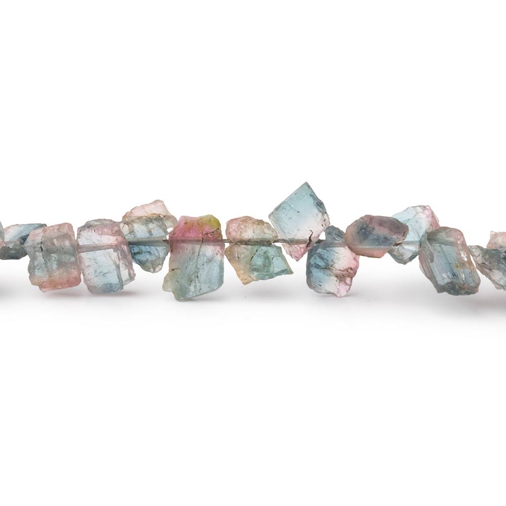 5-8mm Bi-Color Indicolite Tourmaline Slice Beads 7.75 inch 52 pieces