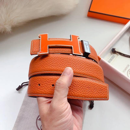 Hermes Men Orange Buckle Belt 'Orange'