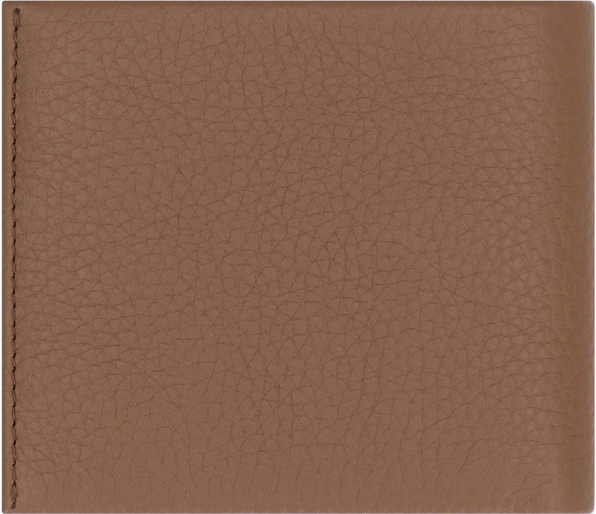 BOSS Grainy Leather Mini Wallet with Card Slots