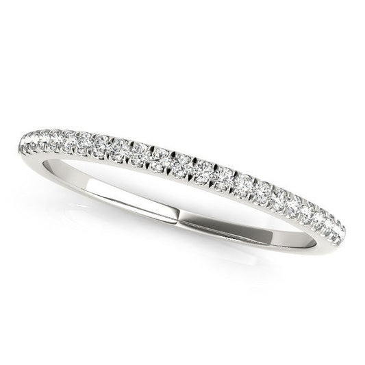 14k White Gold Diamond Pave Set Wedding Band (1/8 cttw) — photo 1 of 2