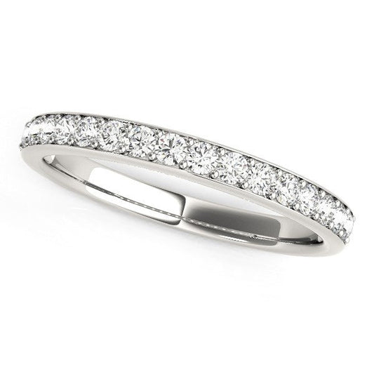 14k White Gold Prong Set Wedding Band with Diamonds (1/3 cttw) — photo 1 of 2