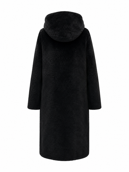 Reversible Faux Fur & Suede Hooded Coat