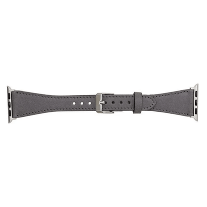 Classic Dark Grey Leather Apple Watch Band - Dallas