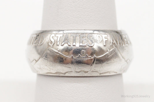 Vintage 1960 Half Dollar Silver Ring - Size 7