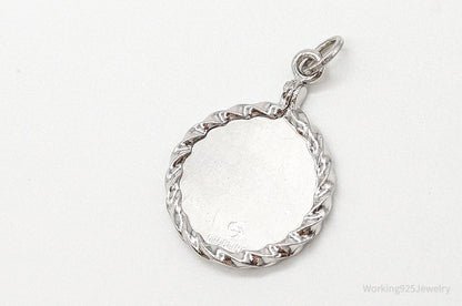 Vintage "Merry Xmas" Etched Bells Sterling Silver Pendant